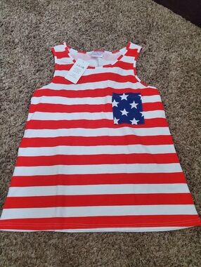 New Women Small S tank top US American Flag patriotic shirt hH family 4th July b